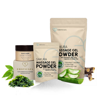 Sakura Edition Japanese Nuru Massage Gel Powder | Aloe Vera, Seaweed, Liquorice & Green Tea | Made in Japan | Vegan | Fragrance-Free