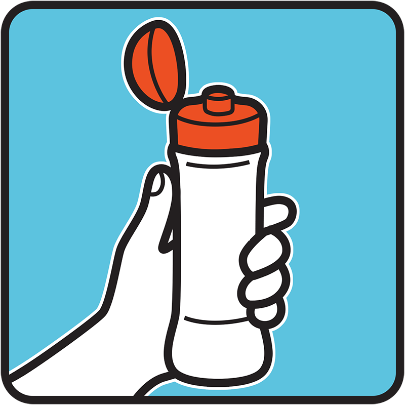Hand opening the flip cap on a lotion bottle