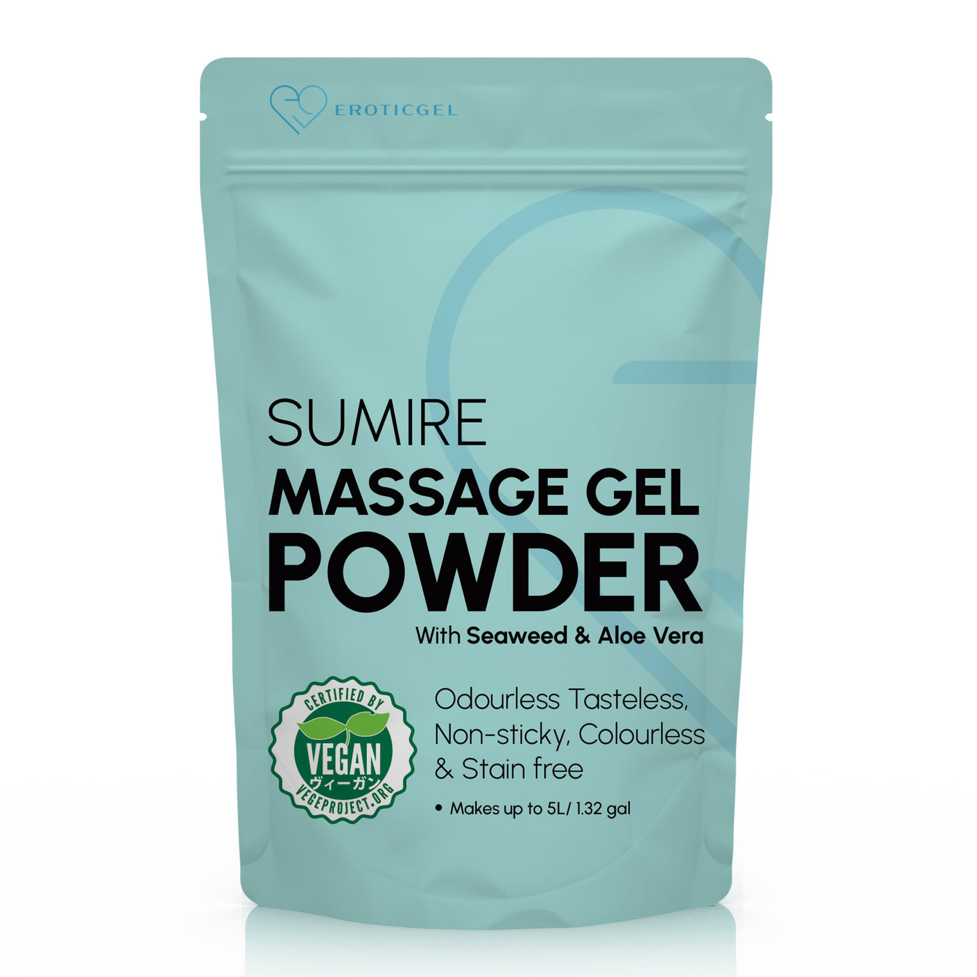 Japanese Nuru Massage Gel Powder 50g - Sumire Edition | Resealable Sachet | Nori Seaweed & Aloe Vera | Made in Japan | Slippery, Odorless, Tasteless, and Stain-Free | Paraben & Glycerin Free | Makes Up to 1.32 Gallons of Gel