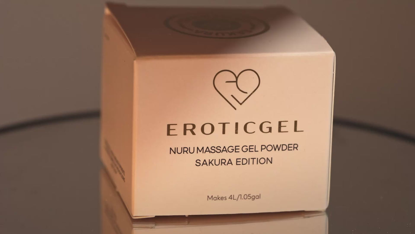Japanese Nuru Massage Gel Powder 50g - Sakura Edition | Resealable Sachet | Aloe Vera, Seaweed, Liquorice, & Green Tea | Made in Japan | Slippery, Odorless, Tasteless, and Stain-Free | Paraben & Glycerin Free | Makes Up to 1.32 Gallons of Gel